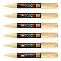 Lot de 6 Marqueurs pointe conique extra-fine POSCA PC1MC 0,7 - 1mm Beige POSCA