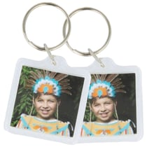 8 porte-clés transparents pour photos 3 x 3 cm