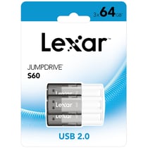 Pack de 3 clés Usb 2.0 Jumpdrive 64Go S60 grise