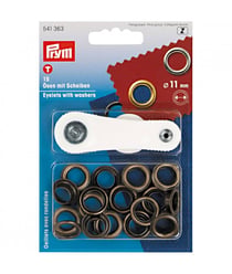 Oeillet et rondelles 4 à 14mm - Prym 11 Laiton