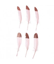 Grandes Plumes Fantaisies 18 cm X 6 pièces - Rico Design Roseor Rose