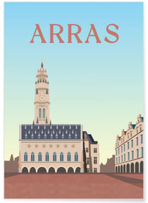 Affiche ville Arras | A3 : 29,7x42cm