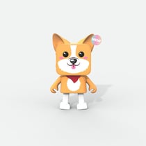 Mobility on Board Enceinte Bluetooth Animal Danseur Modèle Corgi Blanc / Jaune