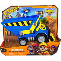 Coffret de luxe pat patrouille ruben et cie : grand camion benne 38 cm son et lumière + benji - véhicule - figurine chien - paw patrol