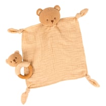 Coffret cadeau Marcel Ours Doudou + Hochet, coton bio – Egmont Toys