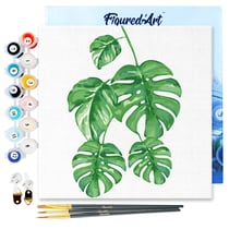Mini Peinture par Numéro Figured'Art 20x20cm avec cadre Feuilles - Petit Format