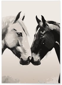 Affiche Chevaux tendres museaux | A3 : 29,7x42cm
