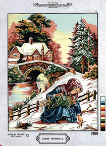 Canevas Pénélope Antique Scène hivernale 50x65cm