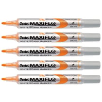 Lot de 5 marqueurs tableaux blancs - PENTEL - Pointe conique 4,0 mm - Orange