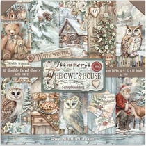Pochette de 10 feuilles recto verso Stamperia The Owl's House