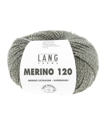 Pelote de laine à tricoter MERINO 120 - Lang Yarns Vert Forêt/Beige Mouliné (155)