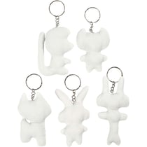 Porte-clés figurine en tissu à décorer - 5 pcs