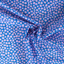 Tissu Coton imprimé Petites fleurs Poema sur fond Bleu roi