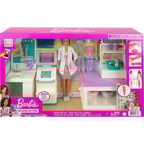 Barbie metier : clinique avec docteur + 30 accessoires - hopital - poupee mannequin - mattel - gtn61