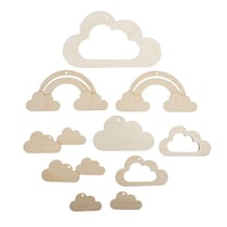 10 pendentifs en bois pour mobile petit nuage