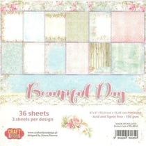 36 papiers imprimés scrapbooking 15 x 15 cm CRAFT & YOU BEAUTIFUL DAY