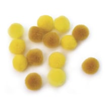 Pompons 15mm 60 pces, jaune assorti