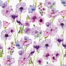 4 serviettes en papier découpage collage 33 cm FLEUR MAUVE FLSS 112