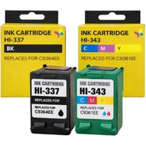 Cartouches Compatibles HP 337 343 Imprimantes Deskjet 6940 à 6983 & OfficeJet 6304 à 6318 & PhotoSmart 2571 à 8053 & PSC 4180