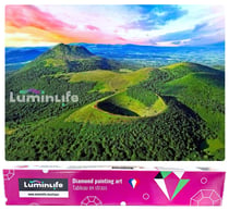 Diamond Painting Broderie Diamant LUMINLIFE 70x50cm, 5D, diamants ronds - Chaîne des Puys