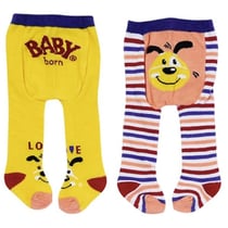 2 paires de collants chien : jaune et orange baby born 43 cm - zapf creation