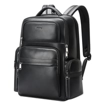 Sac À Dos Ordinateur Grande Capacité Étanche Cuir Véritable Avec Ports USB Type-C YONIS