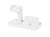 Avizar Socle de Chargement 2 en 1 pour Apple Watch et iPhone Durable avec Port USB Blanc