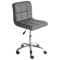 Chaise de Bureau en Tissu Gris avec Pied en Métal Argenté et Roulettes Réglable en Hauteur et Très Confortable pour Maison au Design Moderne Beliani