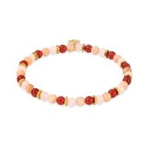 Bracelet en pierres de Soleil, Cornaline et Quartz rose Taille L - Sloya
