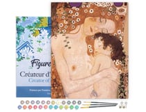Peinture par Numéro Figured'Art avec Cadre - Mère et Enfant de Klimt - Kit de Loisir Créatif DIY Numéro d'Art - 40x50cm toile tendue sur châssis