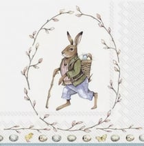 Lot de 4 serviettes en papier découpage collage 33 cm PAQUES LAPIN OEUF D 113