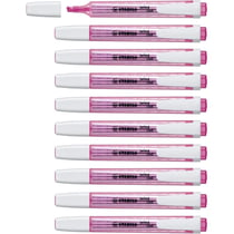 Lot de 10 surligneurs rose fluo - STABILO Swing cool