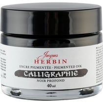 Encre de calligraphie pigmentée - Noir profond - Jacques Herbin - Flacon 40ml