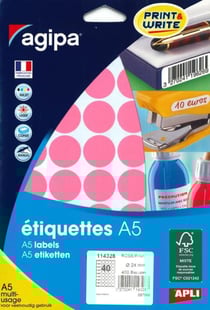 Pastilles rose multi-usage Ø 24 mm 10 feuilles