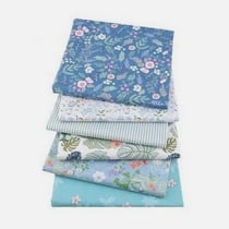 6 coupons tissu patchwork coton couture 40 x 50 cm FLEURS BLEU 45506