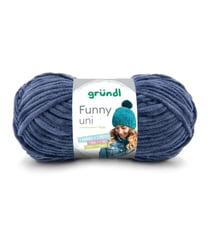 Fil à tricoter effet velour FUNNY - Grundl - 100 Gr - Oeko-Tex 30 Bleu