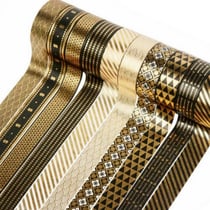 10 Rubans adhésifs washi tape collage décoration assorties noir blanc avec dorure