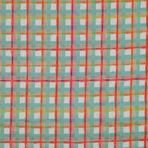 Tissu Voile de Coton digital Carreaux Flora sur fond Blanc