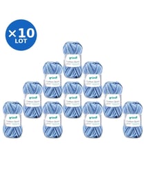 Lot de 10 pelotes COTTON QUICK PRINT de Gründl – 500 g de coton à motifs multicolores certifié Oeko-Tex 239 Bleu
