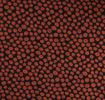 Tissu Maille Jersey Pois brique sur fond Noir