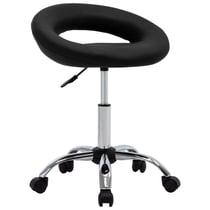 Chaise de bureau fauteuil siège de travail roulante similicuir noir 02_0024079