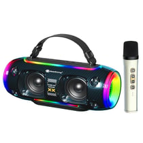 Enceinte Bluetooth Portable Étanche Avec Subwoofer Et Lumières RGB Bleu YONIS