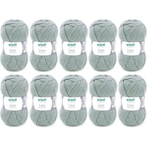 10 pelotes de laine - Gris galet - 24 - 100% acrylique - 3,5/4,5 mm - Gründl - Lisa Premium