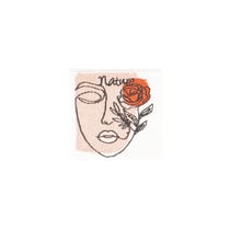 Ecusson thermocollant visage abstrait nature 6.5x3.5cm