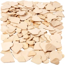 Coeurs mosaïque en bois, dim. 18-30 mm, ép. 2 mm, 60 pièces/ 1 Pq.