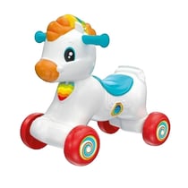 Jouet à bascule Clementoni Cheval à bascule et à roues blanc