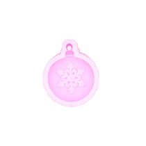 Moule en silicone  9 cm x 7,5 cm x 2 cm - Pendentif flocon de neige rond