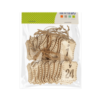 24 étiquettes chiffres en bois calendrier de l'avent Noël - ARTEMIO