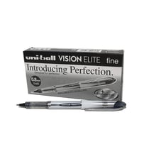 Lot de 12 rollers encre liquide Uni-Ball Vision Elite UB200 pointe moyenne noir