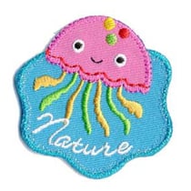 Ecusson thermocollant méduse Nature 5x4.5cm